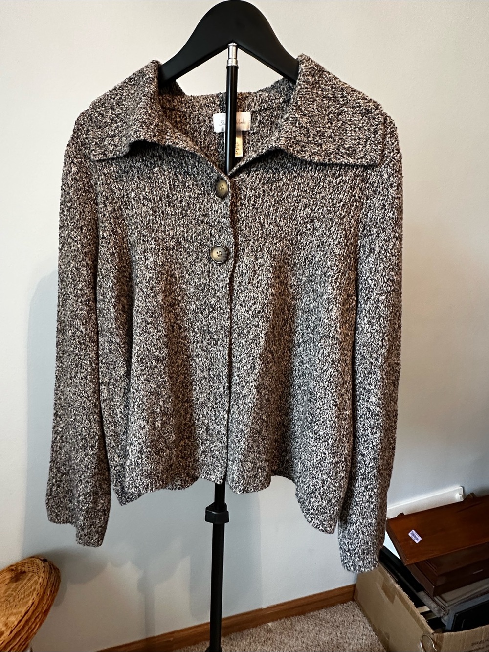 Studio Works Marled Knit Collared Cardigan
